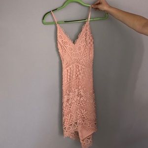 pink lace dress